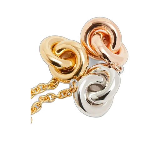 Donut trio link necklace in sterling silver
