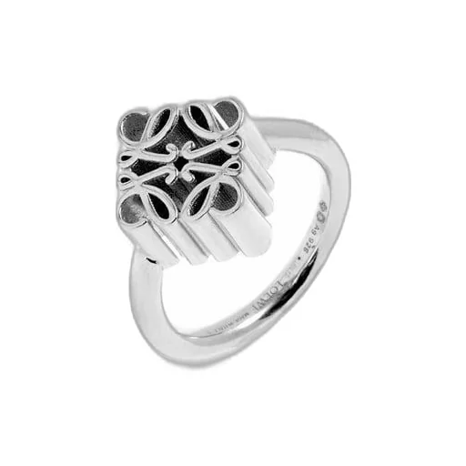 Single Anagram ring in sterling silver