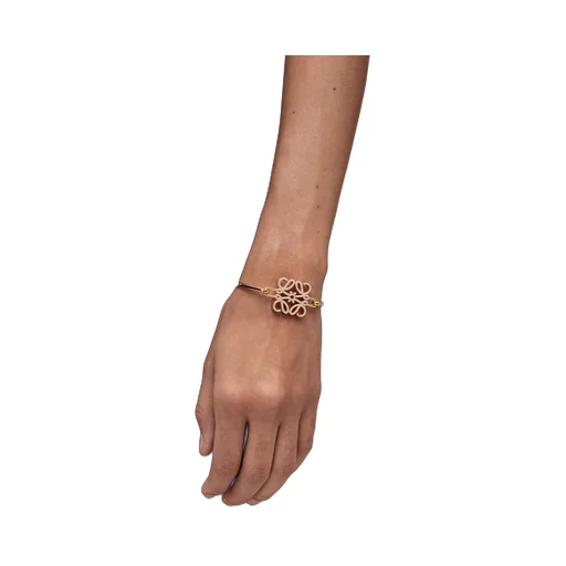 Pave Anagram open bracelet in sterling silver and crystal