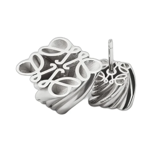 Twisted Anagram stud earring in sterling silver