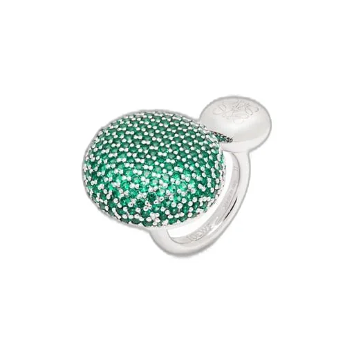 Anagram Pebble ring in sterling silver and crystals