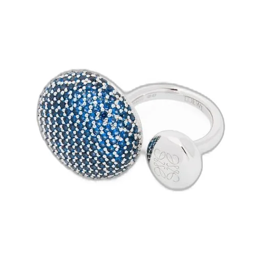 Anagram Pebble ring in sterling silver and crystals