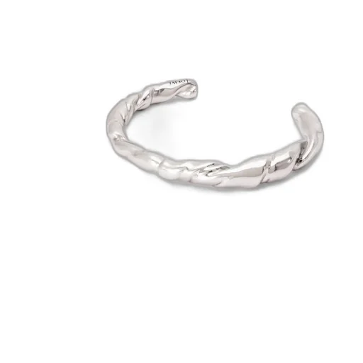 Thin nappa twist cuff in sterling silver