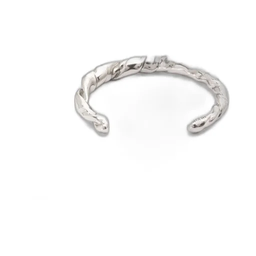 Thin nappa twist cuff in sterling silver