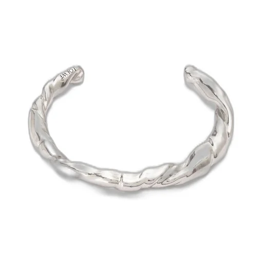 Thin nappa twist cuff in sterling silver