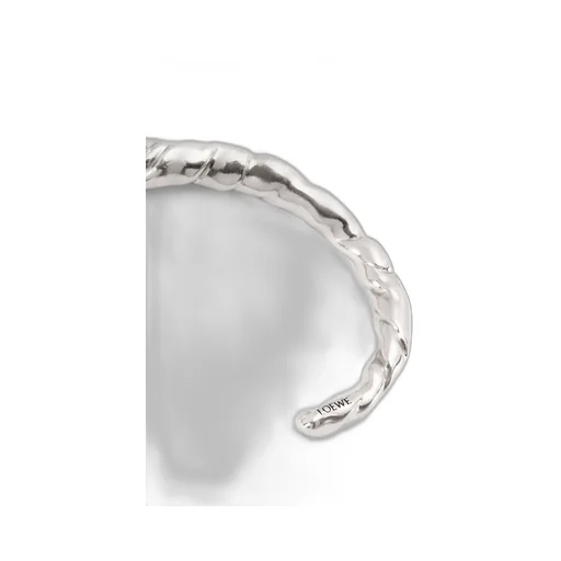 Thin nappa twist cuff in sterling silver