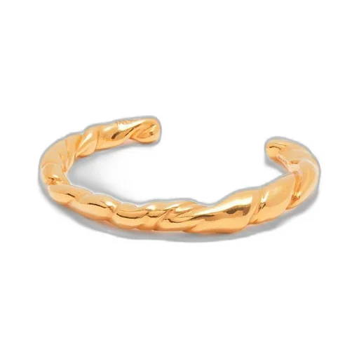 Thin nappa twist cuff in sterling silver