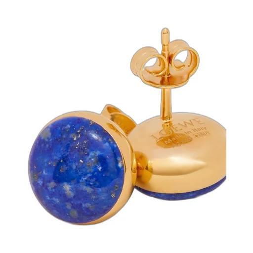 Anagram Pebble stud earrings in sterling silver and lapis lazuli