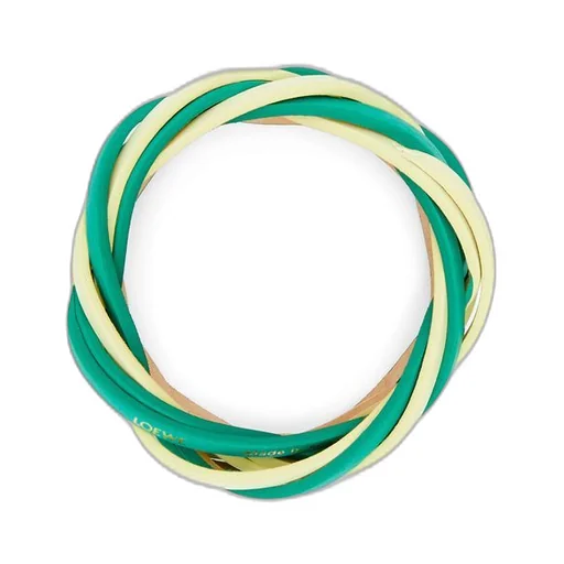 Bicolour braided bangle in calfskin