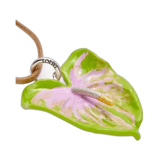 Anthurium pendant necklace in sterling silver
