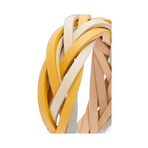 Bicolour braided bangle in calfskin