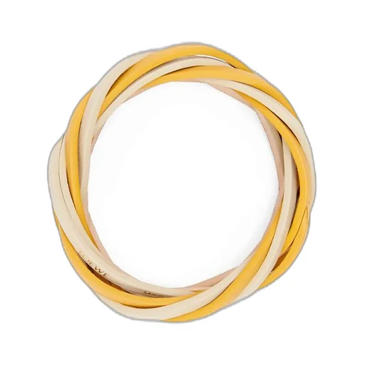 Bicolour braided bangle in calfskin
