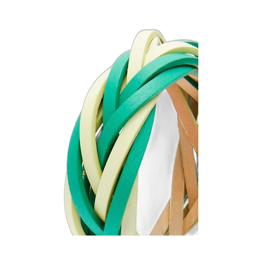 Bicolour braided bangle in calfskin