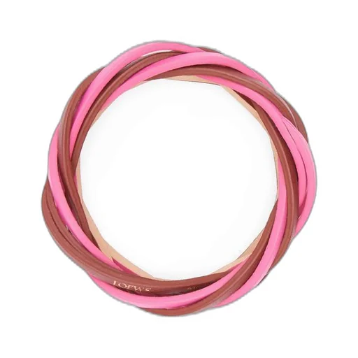Bicolour braided bangle in calfskin