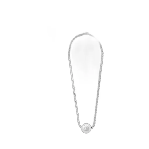 Anagram Pebble necklace in sterling silver and crystals