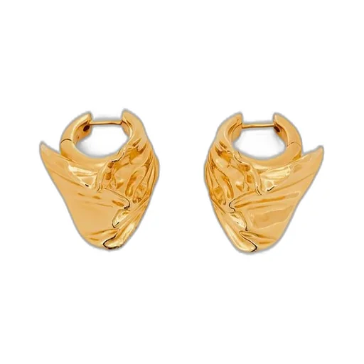 Pleated Fan hoop earrings in sterling silver