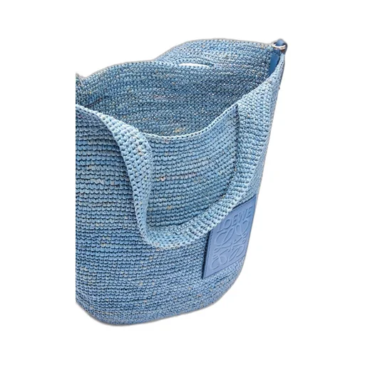Slit bag in raffia and calfskin