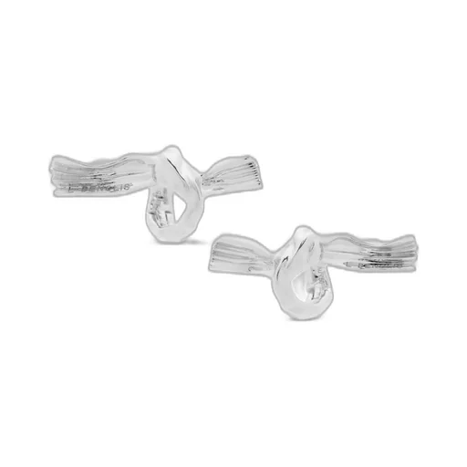 Knuckle Not earrings in white gold