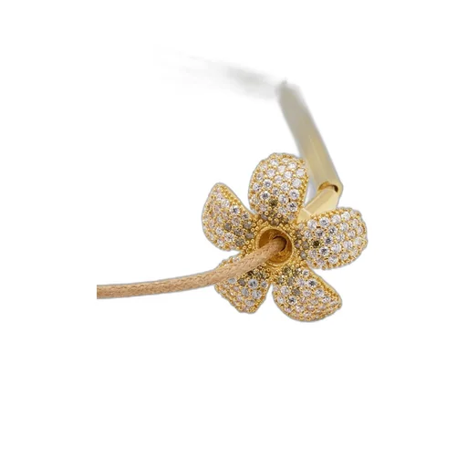 Flor necklace in sterling silver and crystals