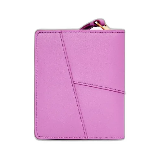 Puzzle compact zip wallet in classic calfskin