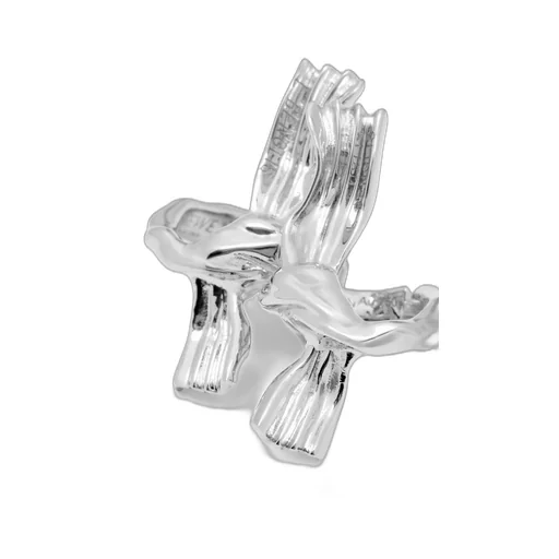 Knuckle Not earrings in white gold