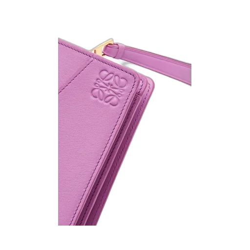 Puzzle compact zip wallet in classic calfskin