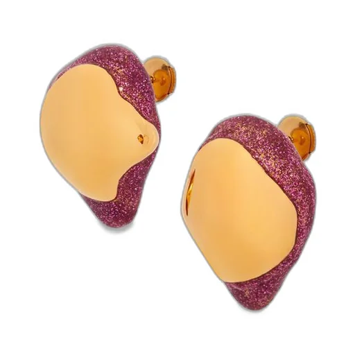 Foam Drip earrings in sterling silver and enamel