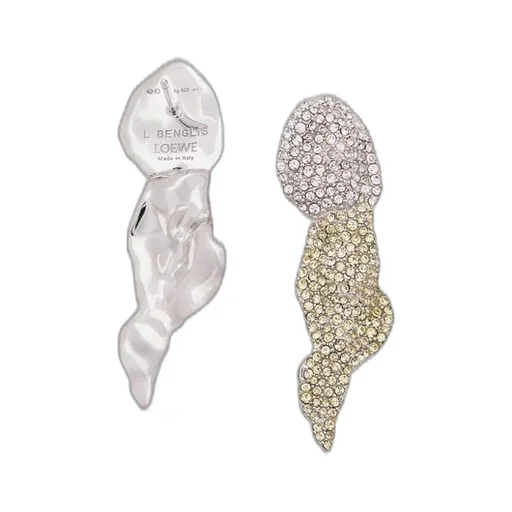 Glitter Fragment earrings in sterling silver and crystals