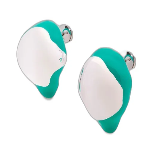 Foam Drip earrings in sterling silver and enamel