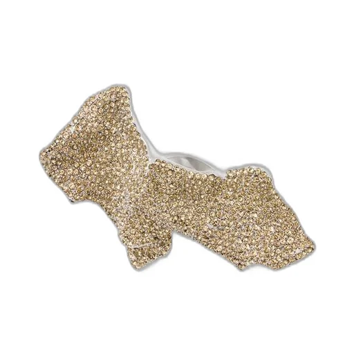 Glitter Fragment large ring in sterling silver and crystals