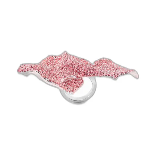 Glitter Fragment large ring in sterling silver and crystals