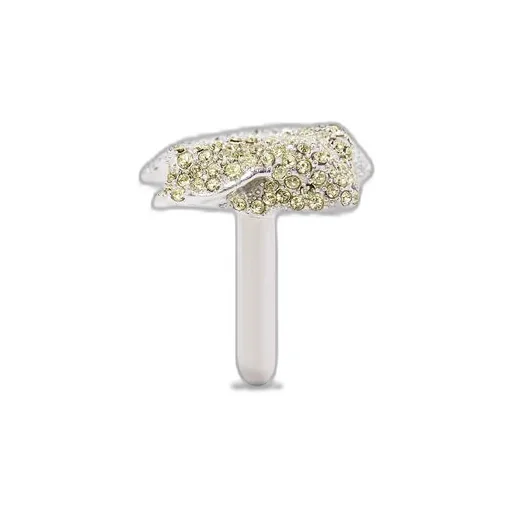 Glitter Fragment double ring in sterling silver and crystals
