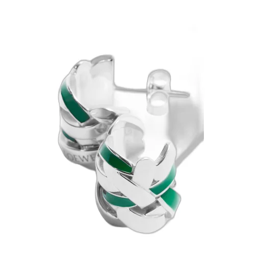 Nest small hoop earrings in sterling silver and enamel
