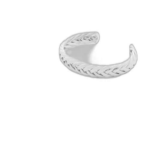 Thin braided cuff in sterling silver