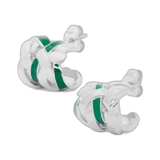 Nest small hoop earrings in sterling silver and enamel