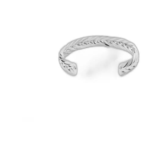 Thin braided cuff in sterling silver
