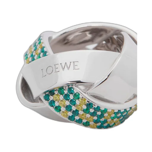 Chunky Nest pavé ring in sterling silver and crystals