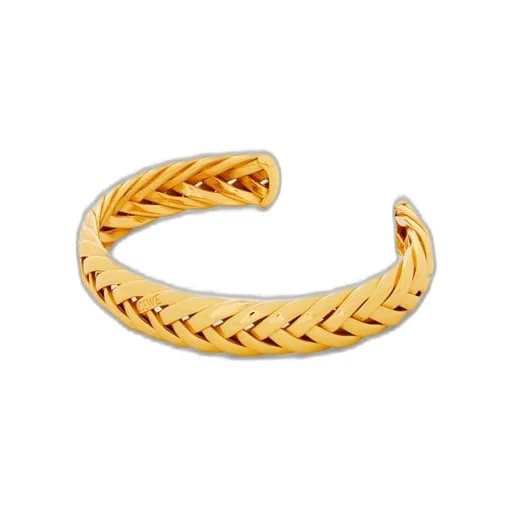 Thin braided cuff in sterling silver
