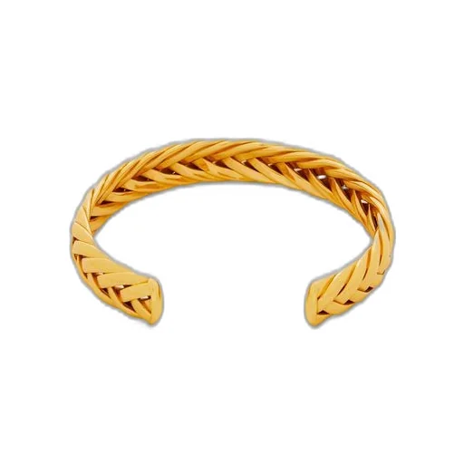 Thin braided cuff in sterling silver