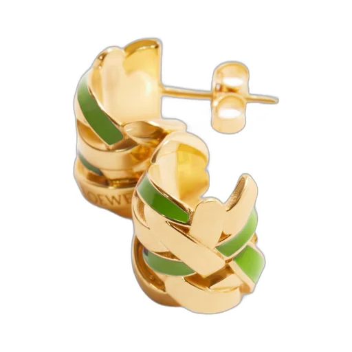 Nest small hoop earrings in sterling silver and enamel