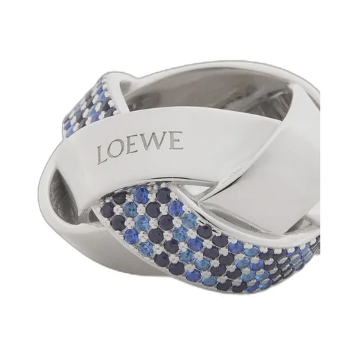Chunky Nest pavé ring in sterling silver and crystals
