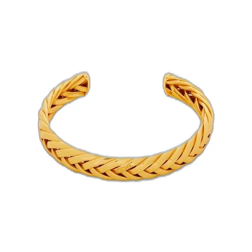 Thin braided cuff in sterling silver