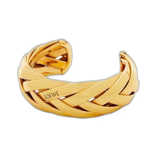 Large braided cuff in sterling silver
