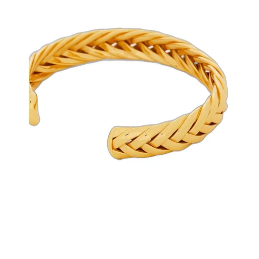 Thin braided cuff in sterling silver