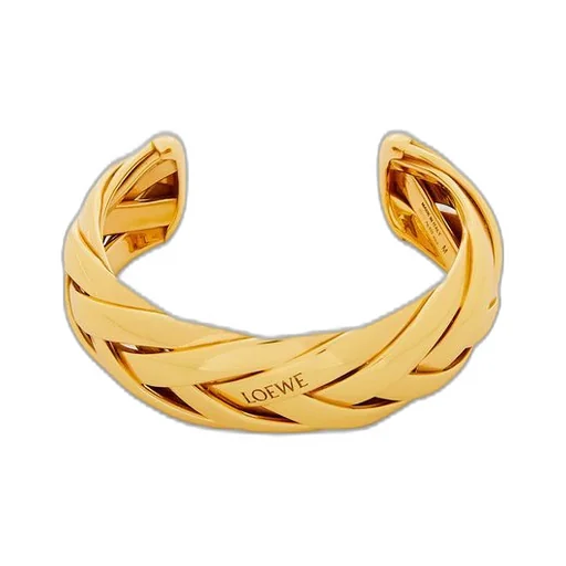 Large braided cuff in sterling silver