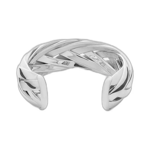 Large braided cuff in sterling silver
