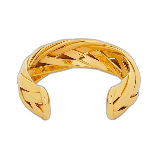 Large braided cuff in sterling silver