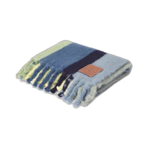 Stripe blanket in mohair and wool