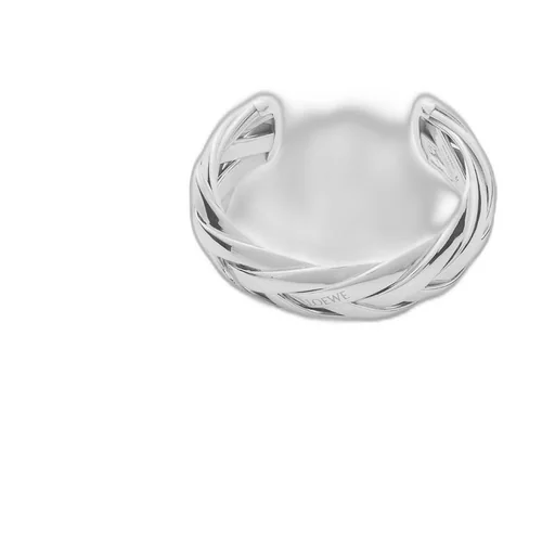 Large braided cuff in sterling silver
