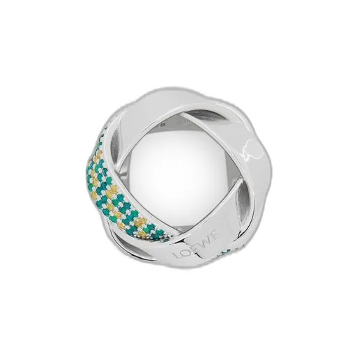 Chunky Nest pavé ring in sterling silver and crystals